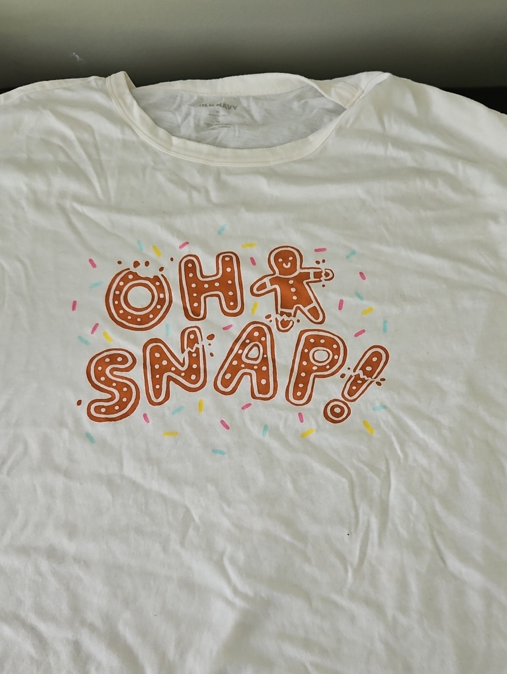 Womens 'Oh Snap!' Beige Graphic Tee